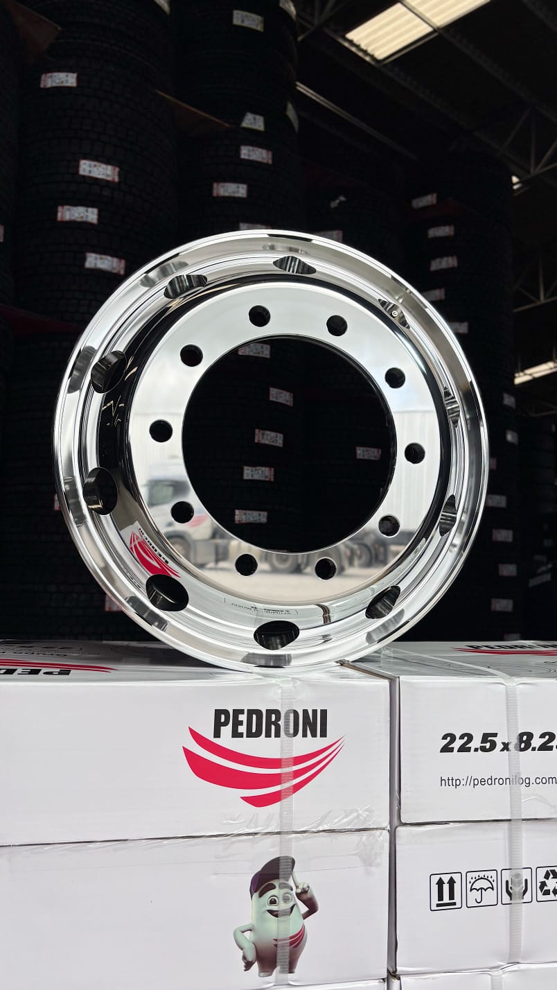 RODA NCC+PEDRONI STEEL WHEEL B228205 22.5X8.25-SILVER COLOR 10HOLES/NUT DIA.26MM/P.C.D 335MM/D.O.B281MM/OFFSET 169MM