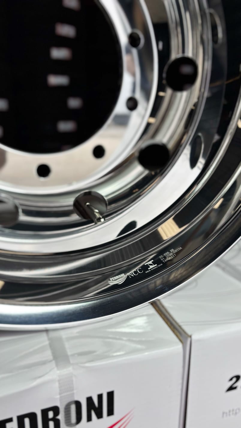 RODA NCC+PEDRONI STEEL WHEEL B228205 22.5X8.25-SILVER COLOR 10HOLES/NUT DIA.26MM/P.C.D 335MM/D.O.B281MM/OFFSET 169MM - Imagem 3