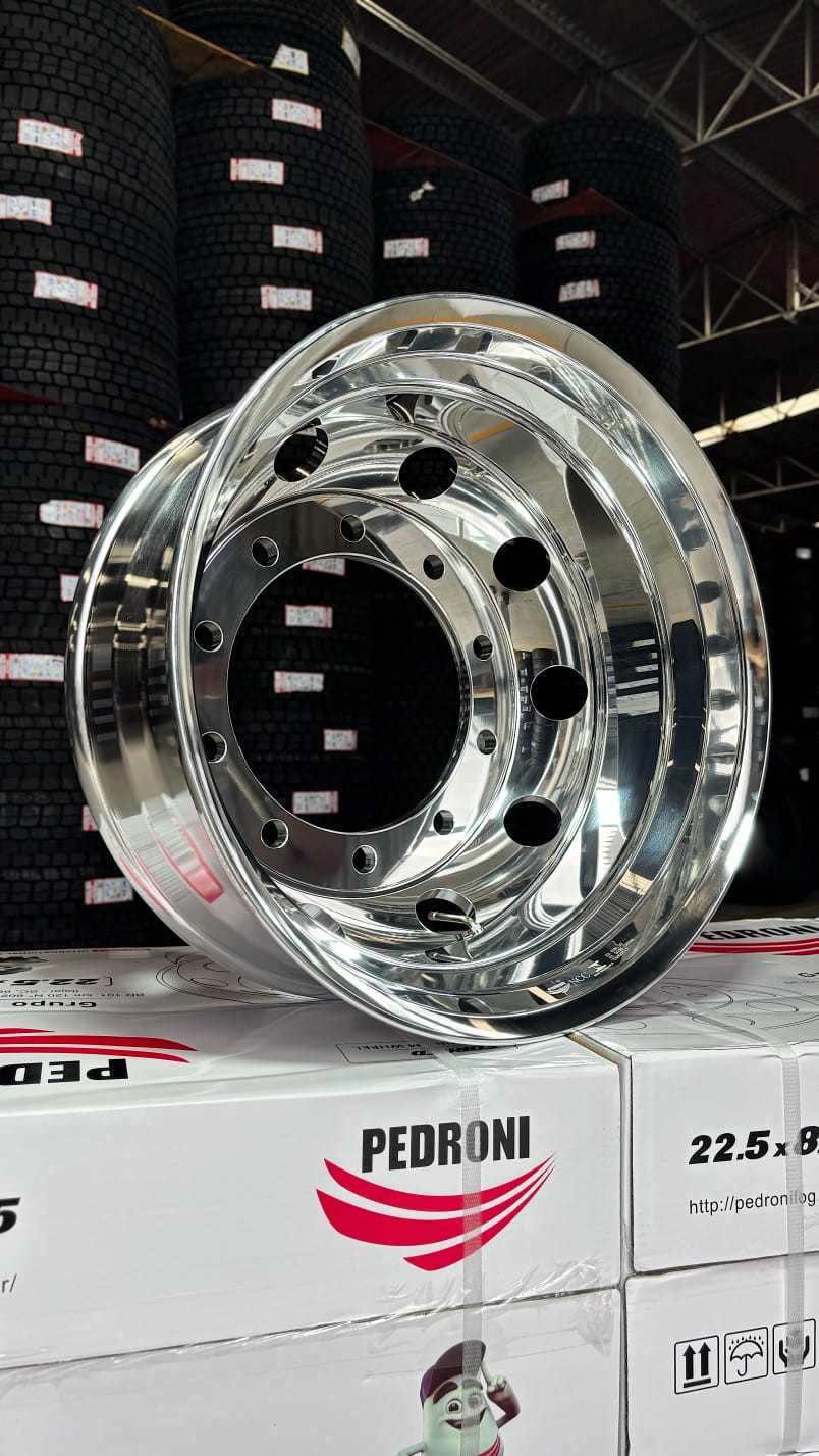 RODA NCC+PEDRONI STEEL WHEEL B228205 22.5X8.25-SILVER COLOR 10HOLES/NUT DIA.26MM/P.C.D 335MM/D.O.B281MM/OFFSET 169MM - Imagem 2
